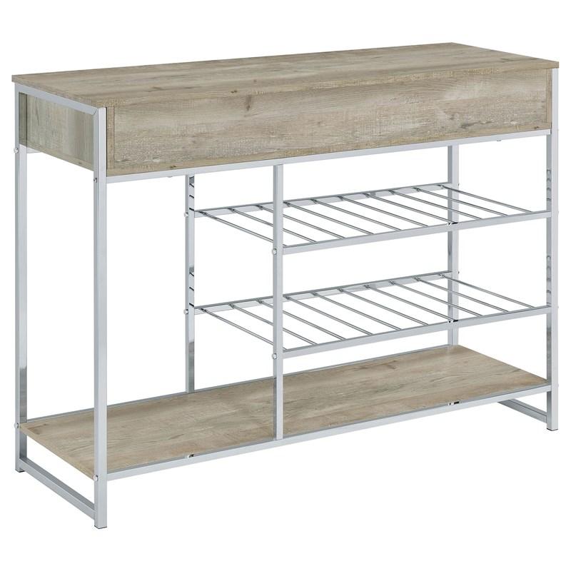 Large Picture of Coaster Furniture Melrose 182275 2-Drawer Home Bar Storage with Wine Rack - Grey
