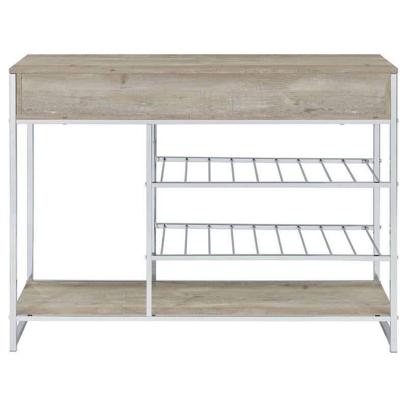 Large Picture of Coaster Furniture Melrose 182275 2-Drawer Home Bar Storage with Wine Rack - Grey