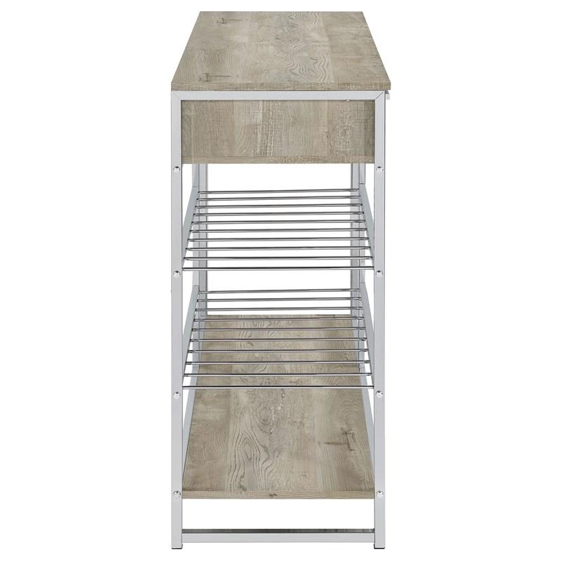 Large Picture of Coaster Furniture Melrose 182275 2-Drawer Home Bar Storage with Wine Rack - Grey