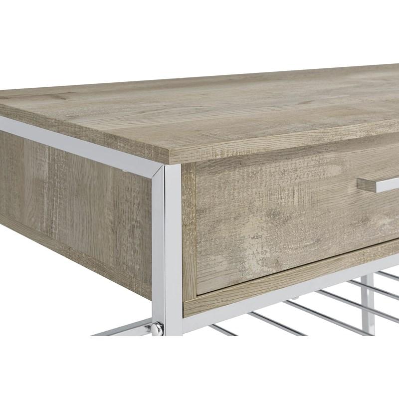 Large Picture of Coaster Furniture Melrose 182275 2-Drawer Home Bar Storage with Wine Rack - Grey