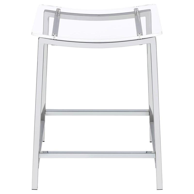 Large Picture of Coaster Furniture Jovani 182358 Acrylic Backless Counter Stool - Chrome