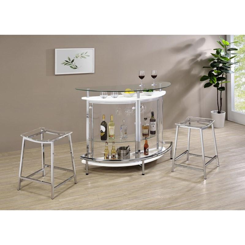 Large Picture of Coaster Furniture Jovani 182358 Acrylic Backless Counter Stool - Chrome
