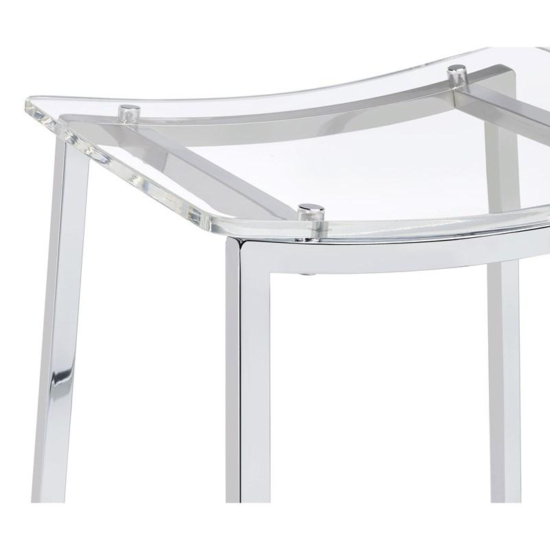 Large Picture of Coaster Furniture Jovani 182358 Acrylic Backless Counter Stool - Chrome