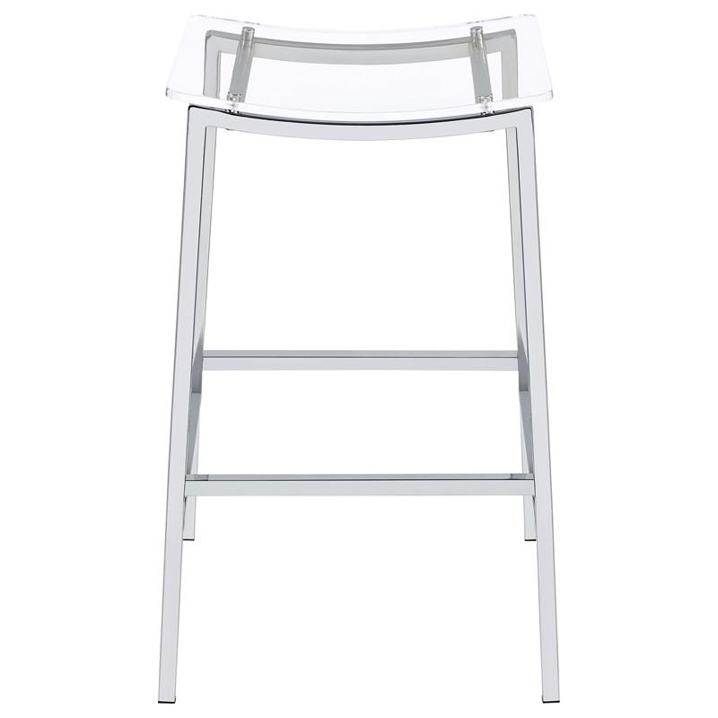 Large Picture of Coaster Furniture Jovani 182359 Acrylic Backless Bar Stool - Chrome