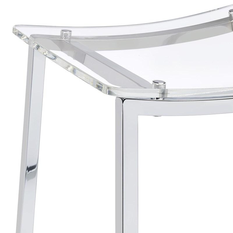 Large Picture of Coaster Furniture Jovani 182359 Acrylic Backless Bar Stool - Chrome