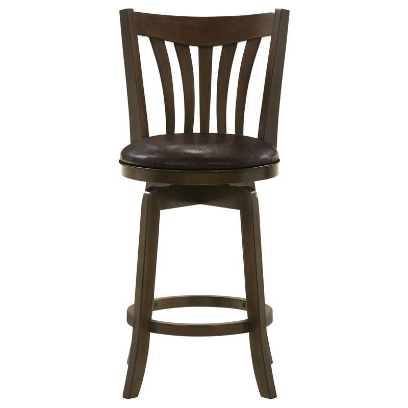 Large Picture of Coaster Furniture Lambert 182508 Wood Counter Height Swivel Bar Chair - Dark Cherry
