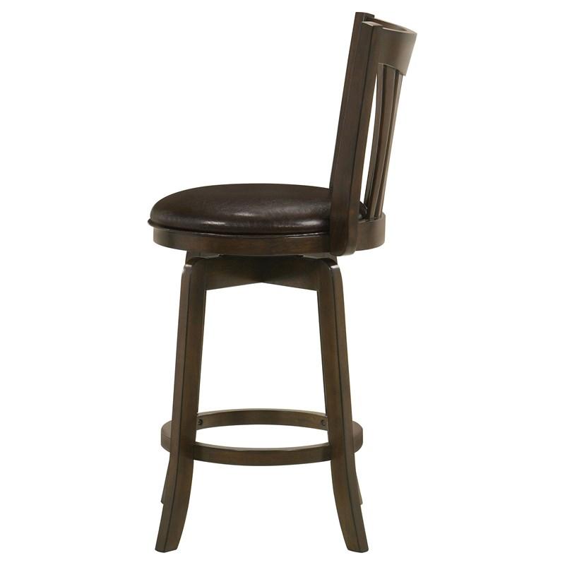 Large Picture of Coaster Furniture Lambert 182508 Wood Counter Height Swivel Bar Chair - Dark Cherry