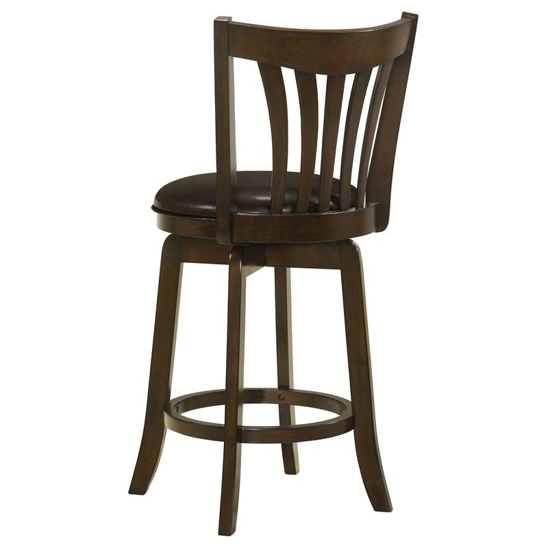 Large Picture of Coaster Furniture Lambert 182508 Wood Counter Height Swivel Bar Chair - Dark Cherry