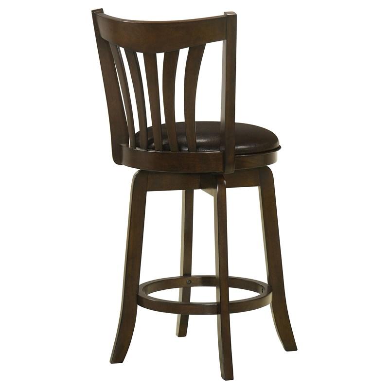 Large Picture of Coaster Furniture Lambert 182508 Wood Counter Height Swivel Bar Chair - Dark Cherry