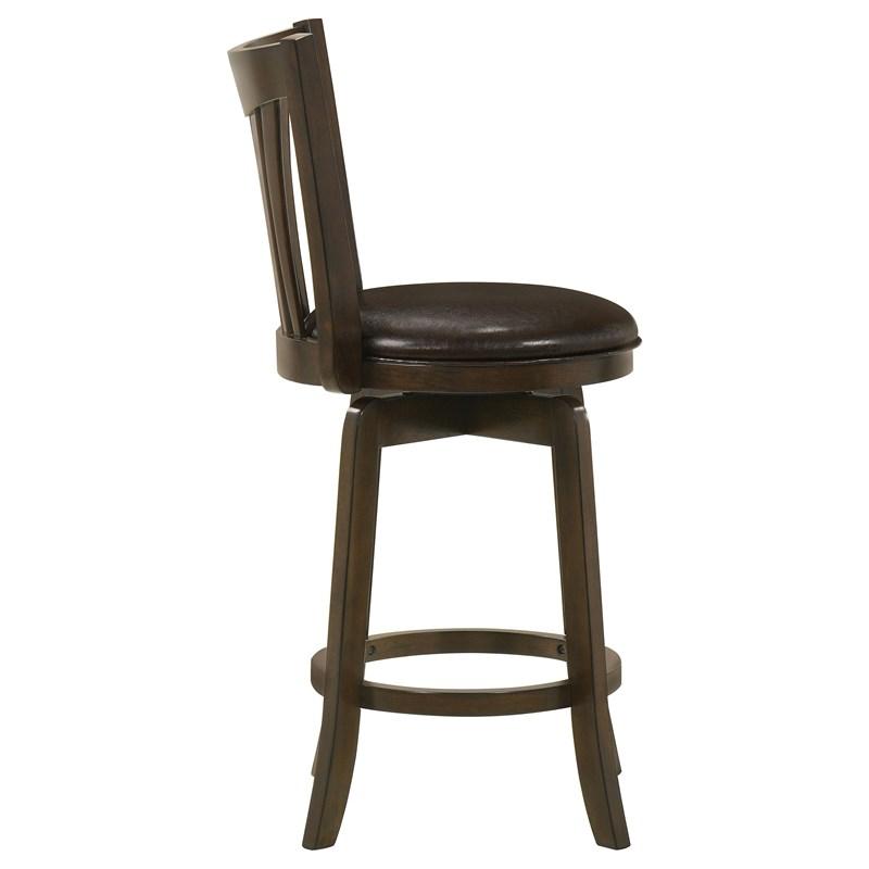 Large Picture of Coaster Furniture Lambert 182508 Wood Counter Height Swivel Bar Chair - Dark Cherry