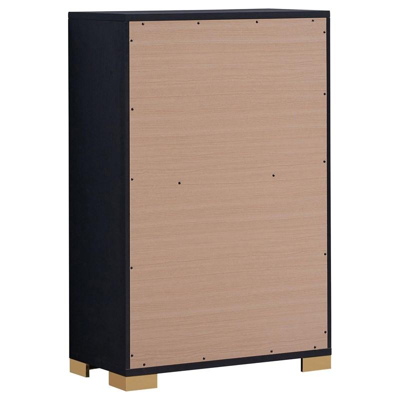 Large Picture of Coaster Furniture Marceline 222835 5-Drawer Bedroom Chest - Black
