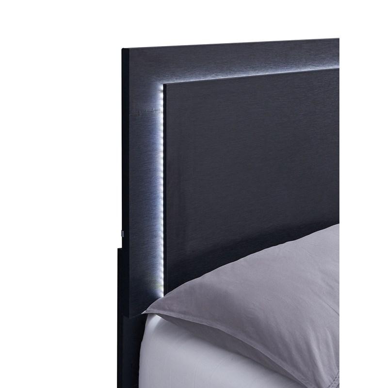 Large Picture of Coaster Furniture Marceline 222831F Wood Full LED Panel Bed - Black