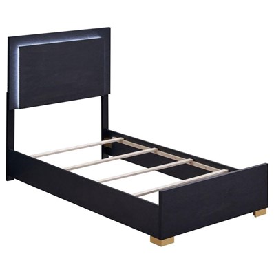 Coaster Furniture Marceline 222831T Wood Twin LED Panel Bed - Black