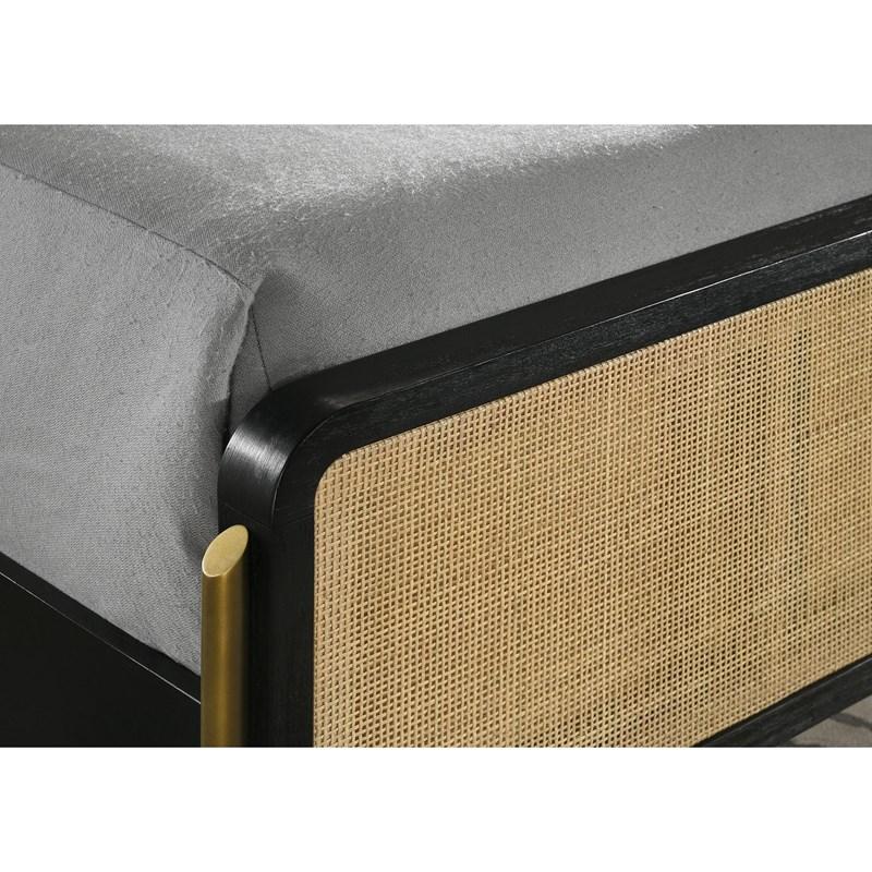 Large Picture of Coaster Furniture Arini 224330Q Rattan Queen Panel Bed - Black and Natural