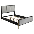 Coaster Furniture Arini 224331Q Upholstered Queen Panel Bed - Black and Grey