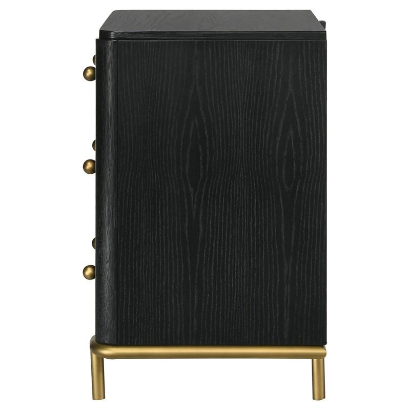 Large Picture of Coaster Furniture Arini 224332 3-Drawer Nightstand - Black