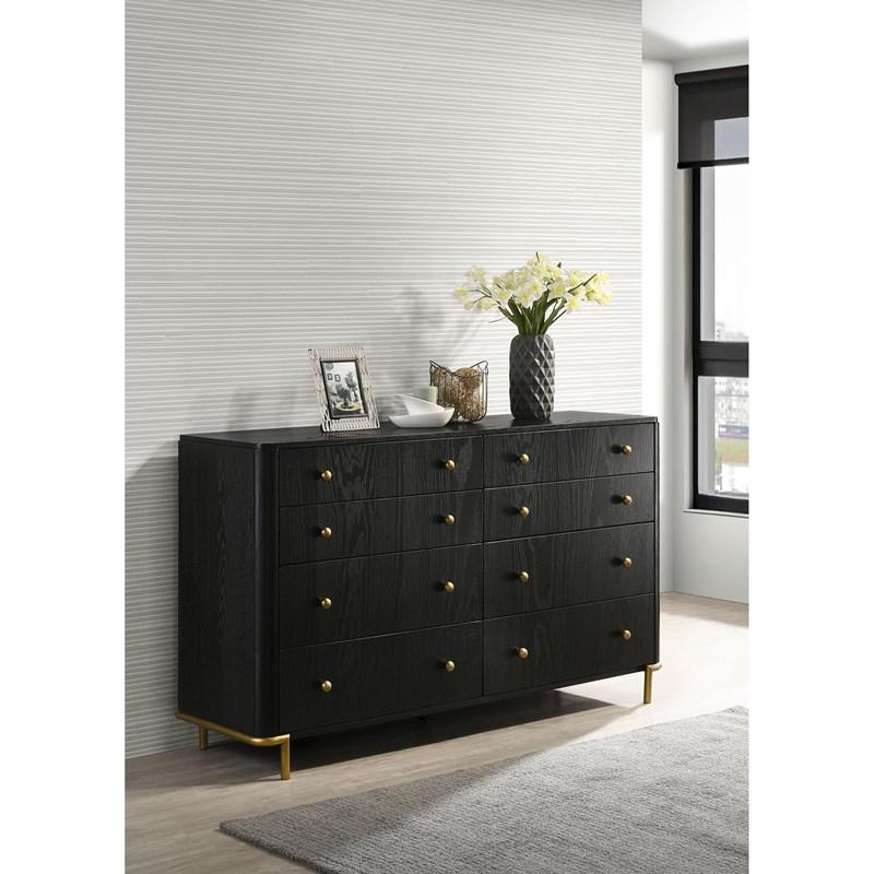 Large Picture of Coaster Furniture Arini 224333 8-Drawer Dresser - Black