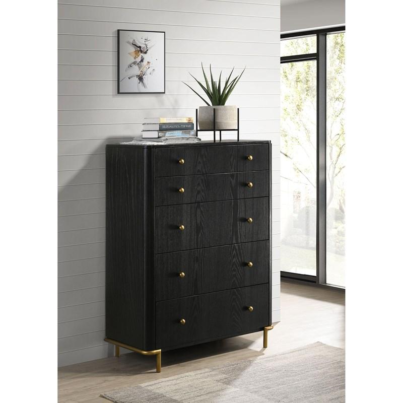 Large Picture of Coaster Furniture Arini 224335 5-Drawer Bedroom Chest - Black