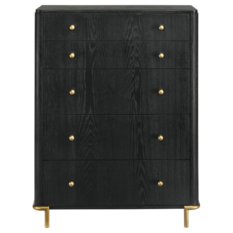 Large Picture of Coaster Furniture Arini 224335 5-Drawer Bedroom Chest - Black