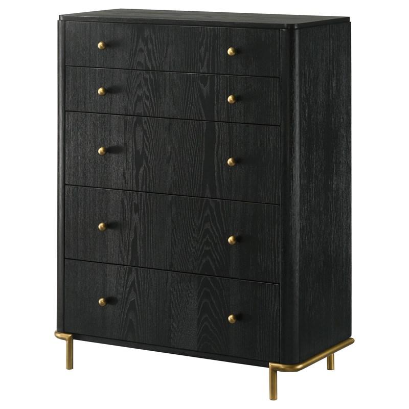 Large Picture of Coaster Furniture Arini 224335 5-Drawer Bedroom Chest - Black