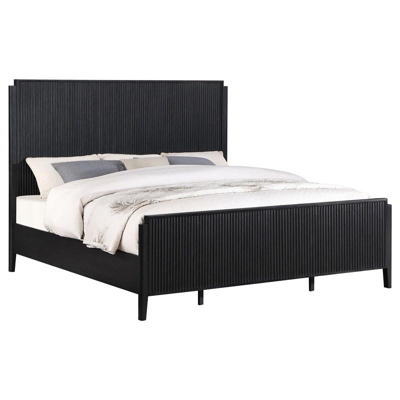 Large Picture of Coaster Furniture Brookmead 224711KE Wood Eastern King Panel Bed - Black