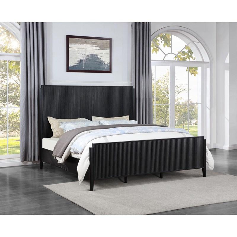Large Picture of Coaster Furniture Brookmead 224711Q Wood Queen Panel Bed - Black