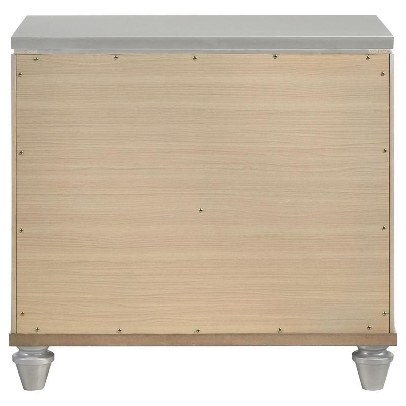 Large Picture of Coaster Furniture Veronica 224722 2-Drawer Nightstand Bedside Table - Light Silver
