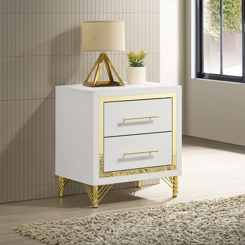 Large Picture of Coaster Furniture Lucia 224732 2-Drawer Nightstand Bedside Table - White