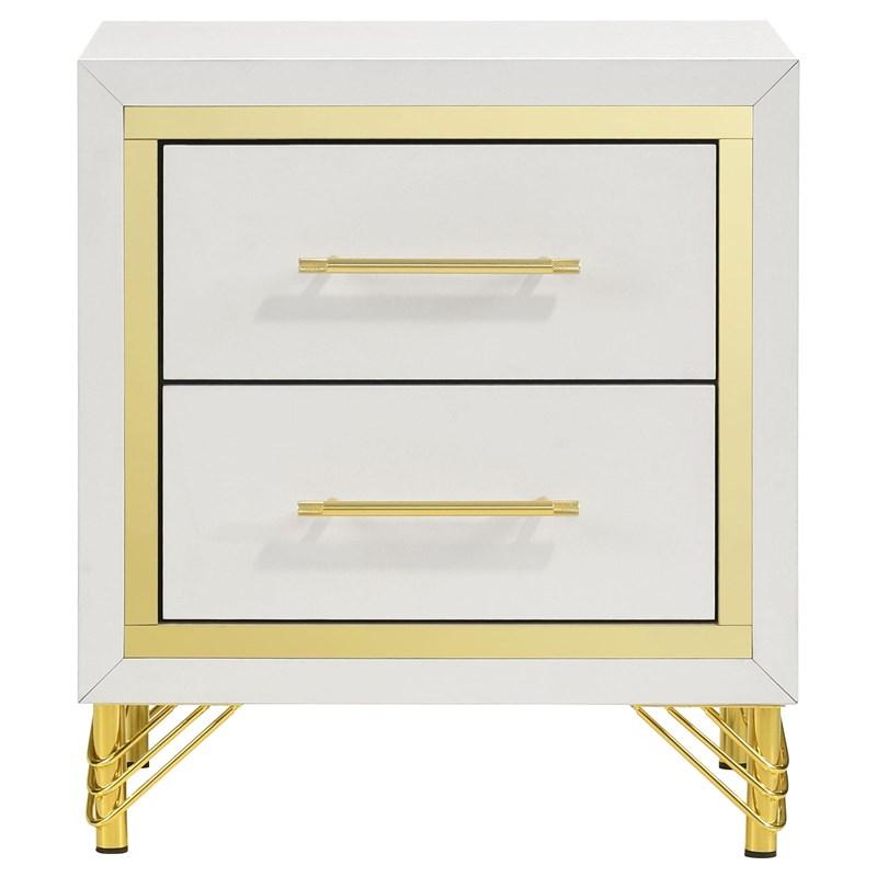 Large Picture of Coaster Furniture Lucia 224732 2-Drawer Nightstand Bedside Table - White