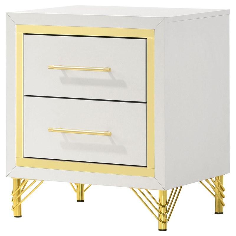 Large Picture of Coaster Furniture Lucia 224732 2-Drawer Nightstand Bedside Table - White