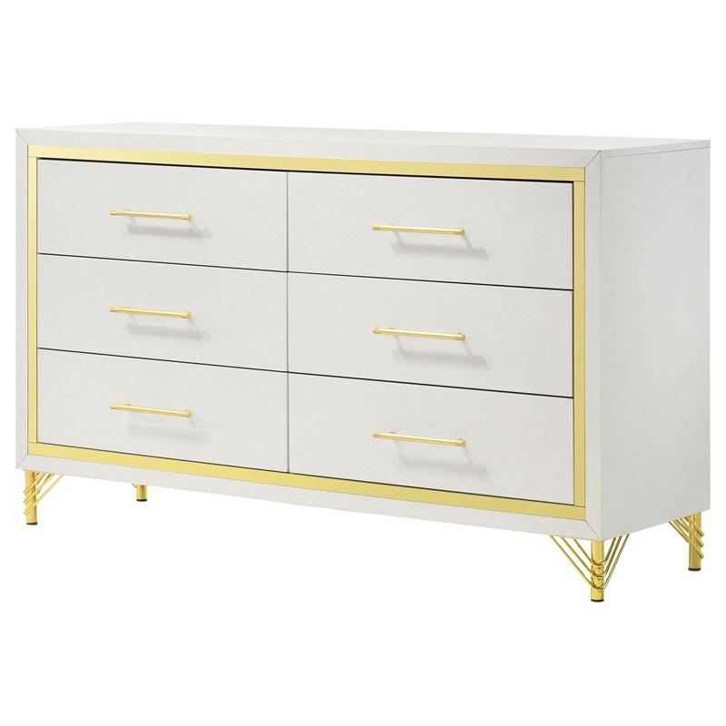 Large Picture of Coaster Furniture Lucia 224733 6-Drawer Dresser Cabinet - White