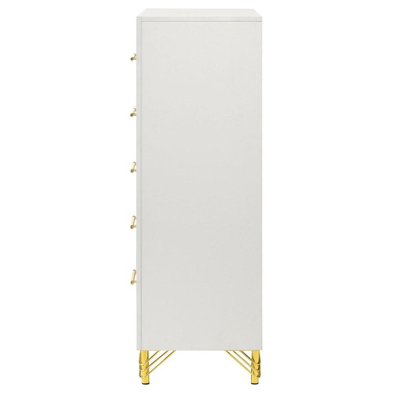 Large Picture of Coaster Furniture Lucia 224735 5-Drawer Bedroom Chest of Drawers - White