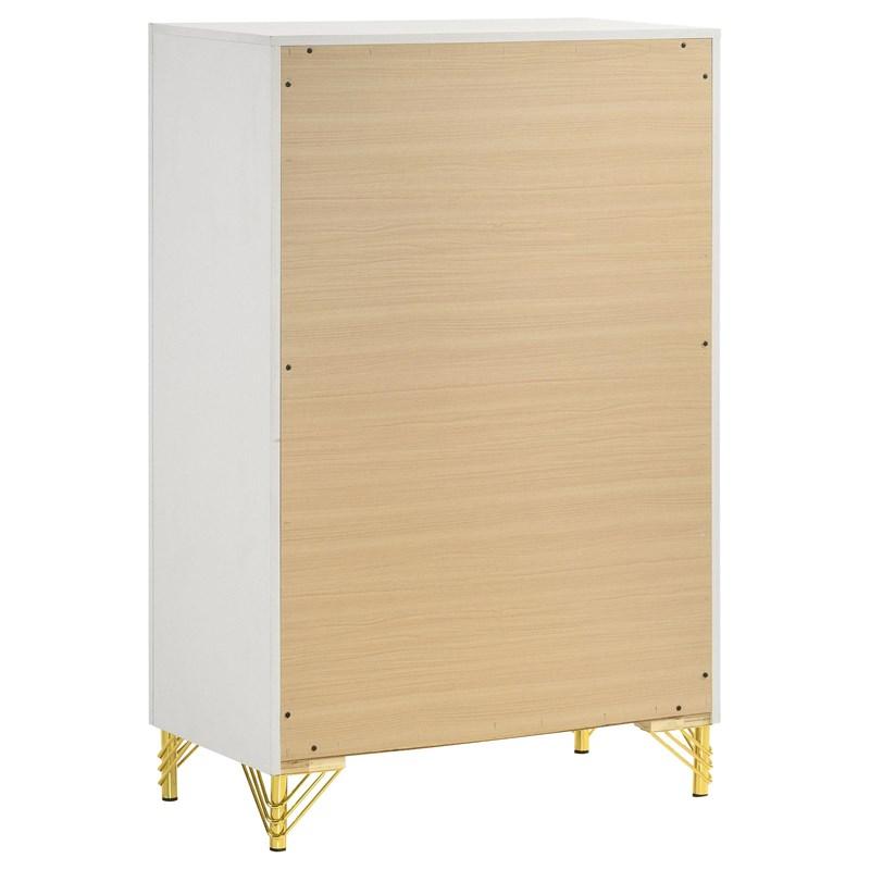 Large Picture of Coaster Furniture Lucia 224735 5-Drawer Bedroom Chest of Drawers - White