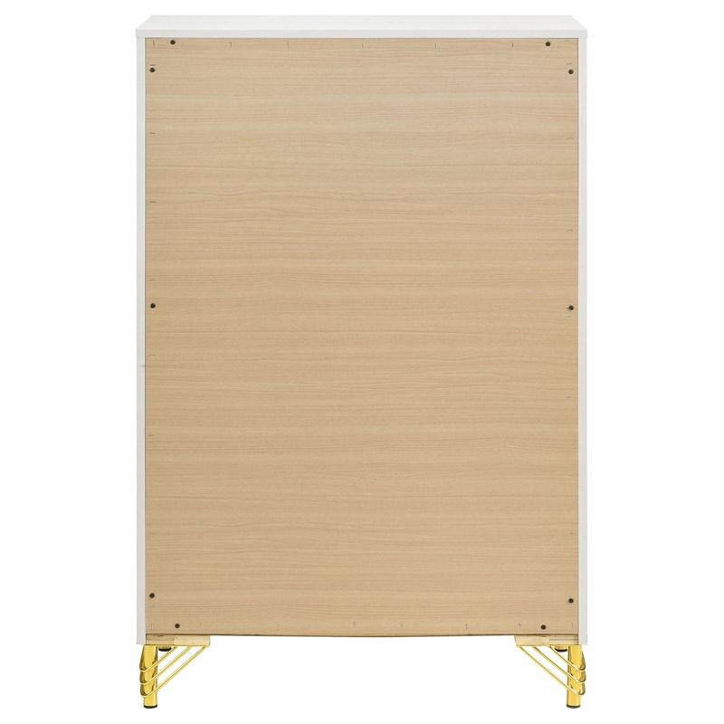 Large Picture of Coaster Furniture Lucia 224735 5-Drawer Bedroom Chest of Drawers - White