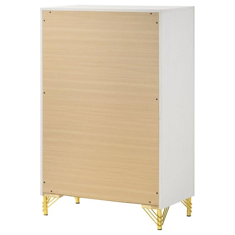 Large Picture of Coaster Furniture Lucia 224735 5-Drawer Bedroom Chest of Drawers - White
