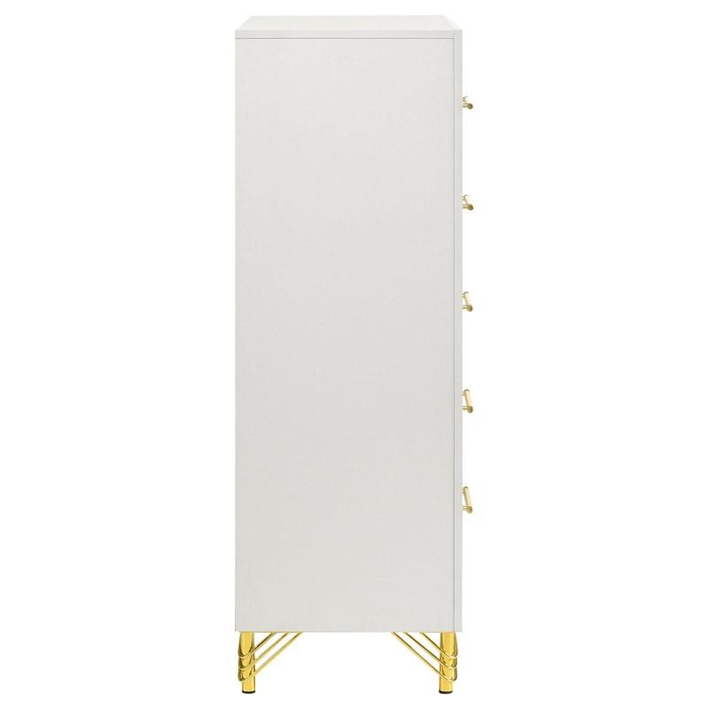 Large Picture of Coaster Furniture Lucia 224735 5-Drawer Bedroom Chest of Drawers - White