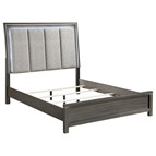 Coaster Furniture Kieran 224741KE Wood Eastern King LED Panel Bed - Grey