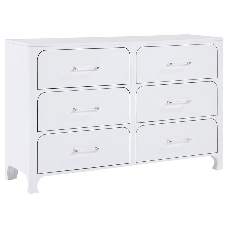 Large Picture of Coaster Furniture Anastasia 224753 6-Drawer Dresser - Pearl White
