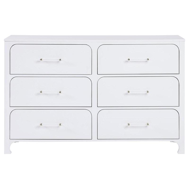 Large Picture of Coaster Furniture Anastasia 224753 6-Drawer Dresser - Pearl White