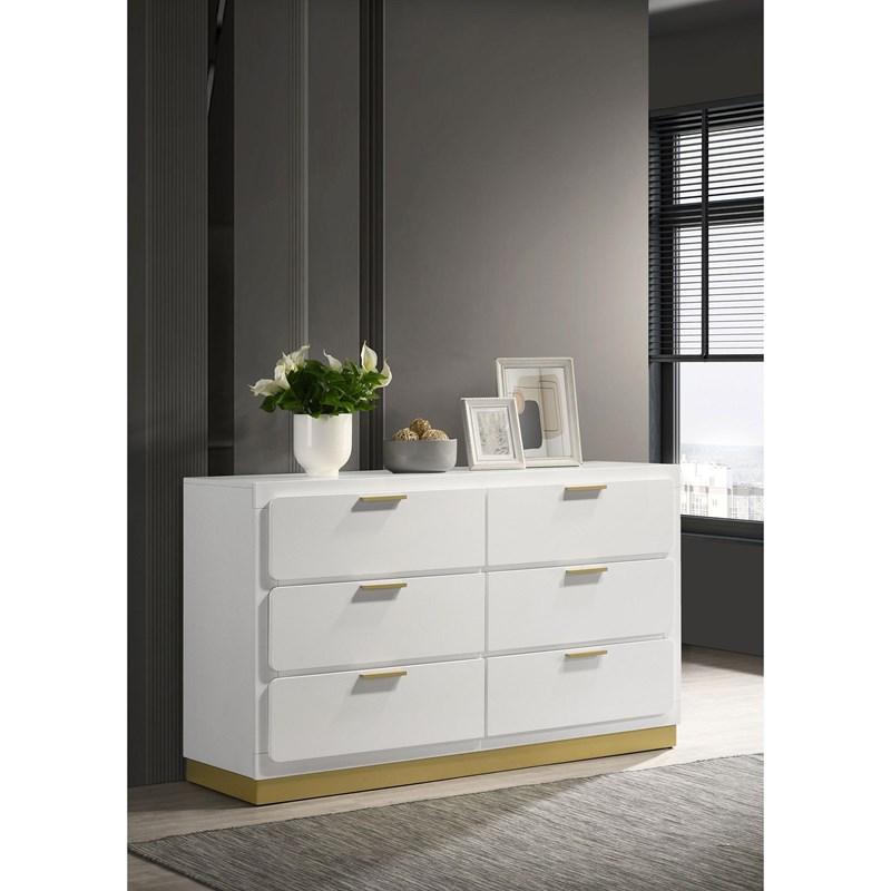 Large Picture of Coaster Furniture Caraway 224773 6-Drawer Dresser - White