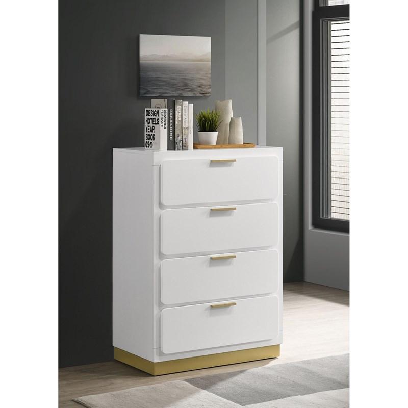 Large Picture of Coaster Furniture Caraway 224775 4-Drawer Bedroom Chest - White