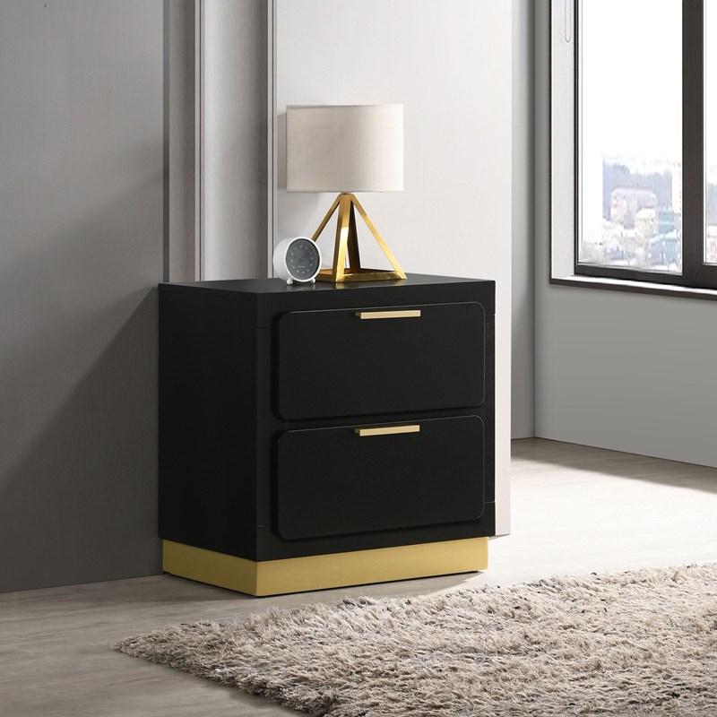 Large Picture of Coaster Furniture Caraway 224782 2-Drawer Nightstand - Black