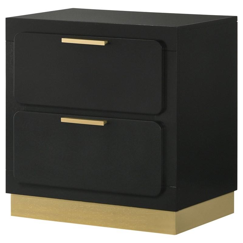 Large Picture of Coaster Furniture Caraway 224782 2-Drawer Nightstand - Black