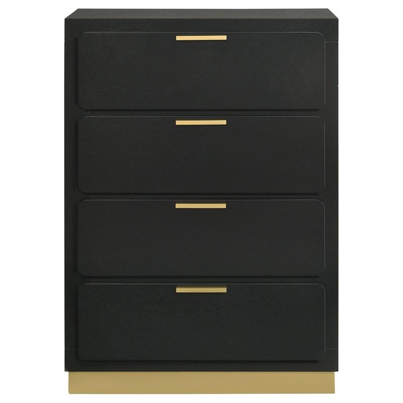 Large Picture of Coaster Furniture Caraway 224785 4-Drawer Bedroom Chest - Black