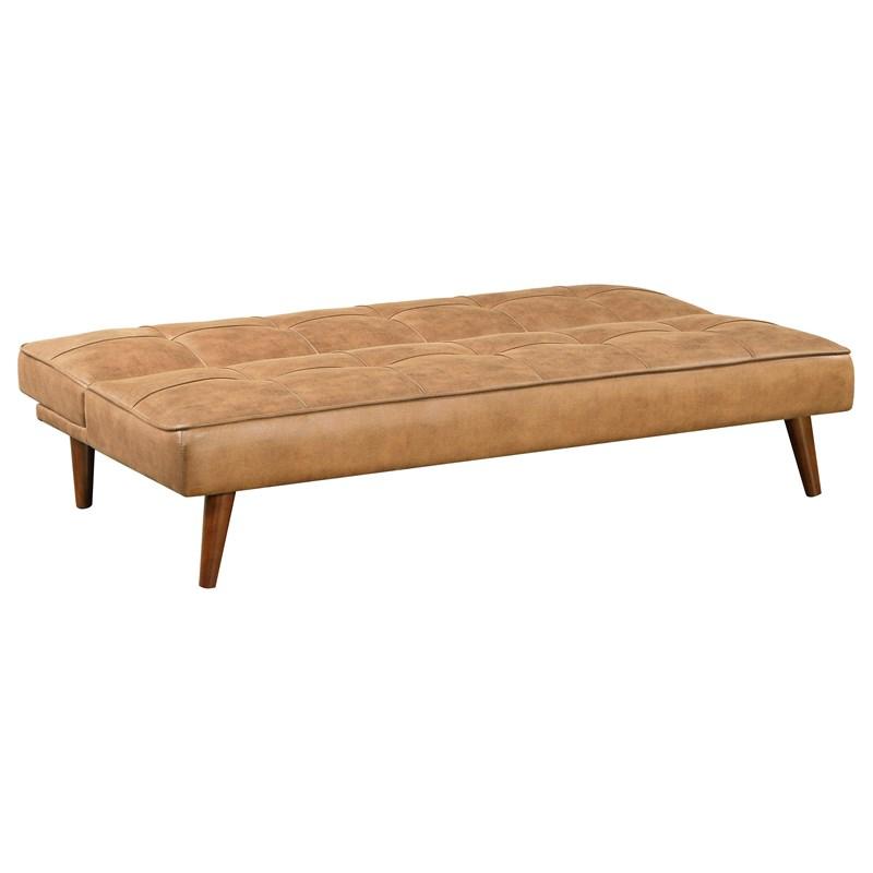 Large Picture of Coaster Furniture Jenson 360234 Upholstered Tufted Convertible Sofa Bed - Saddle Brown