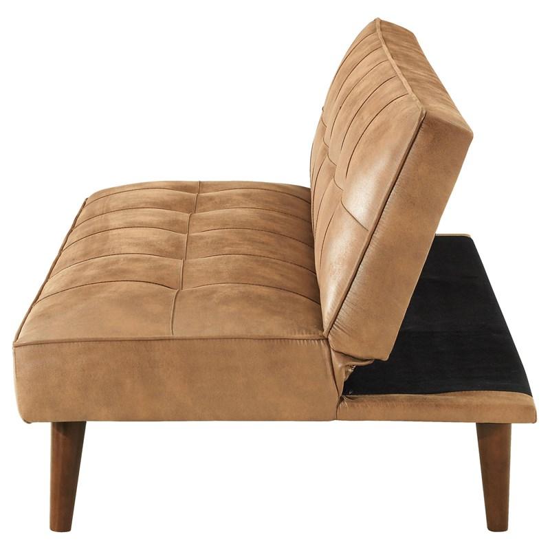 Large Picture of Coaster Furniture Jenson 360234 Upholstered Tufted Convertible Sofa Bed - Saddle Brown