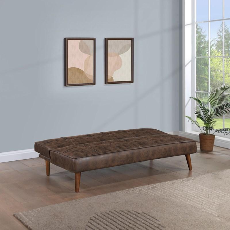 Large Picture of Coaster Furniture Jenson 360237 Upholstered Tufted Convertible Sofa Bed - Dark Coffee