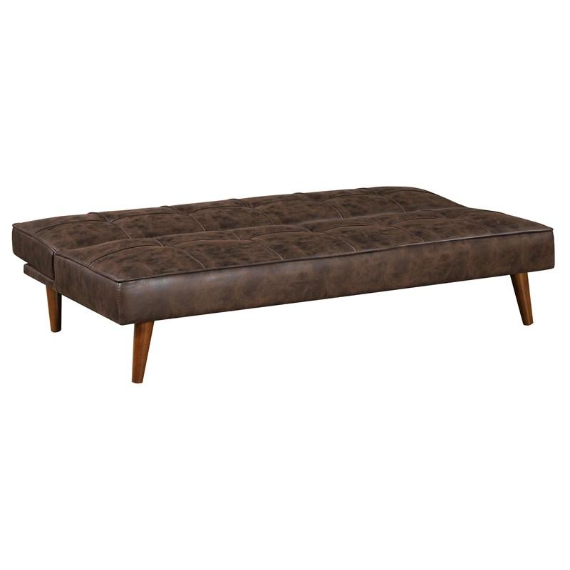 Large Picture of Coaster Furniture Jenson 360237 Upholstered Tufted Convertible Sofa Bed - Dark Coffee