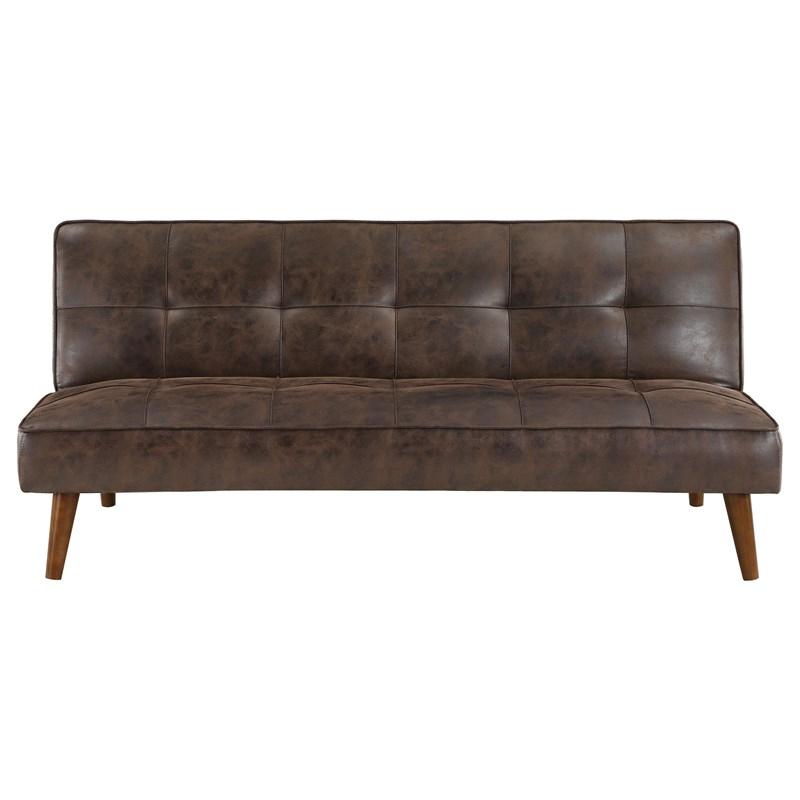 Large Picture of Coaster Furniture Jenson 360237 Upholstered Tufted Convertible Sofa Bed - Dark Coffee