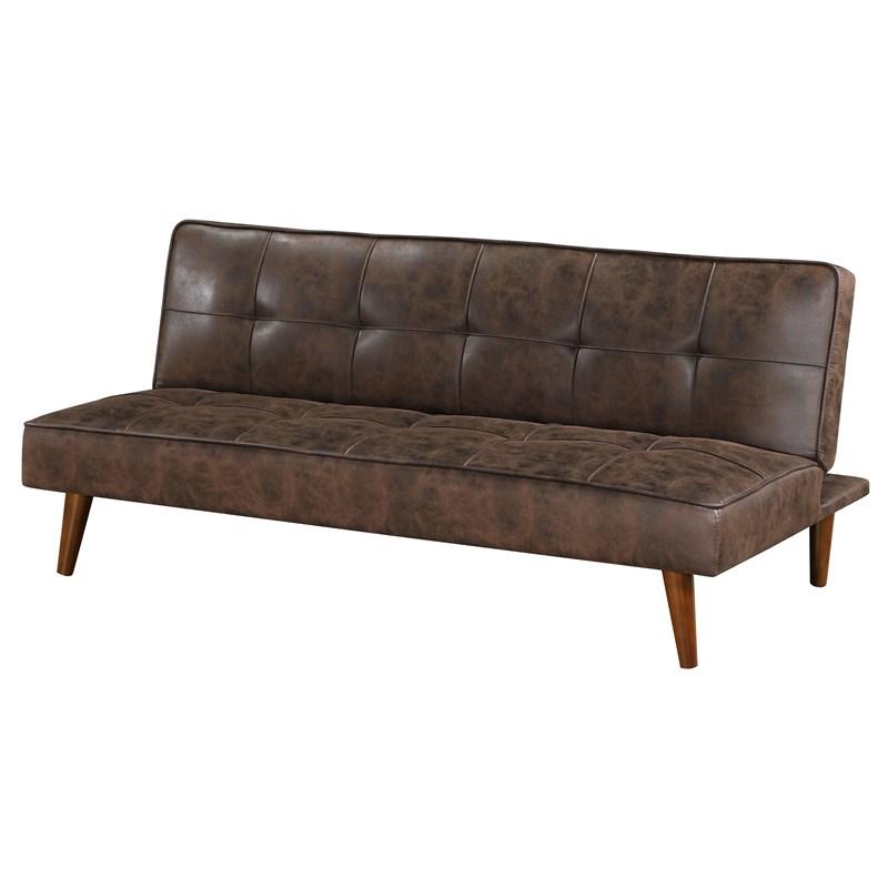 Large Picture of Coaster Furniture Jenson 360237 Upholstered Tufted Convertible Sofa Bed - Dark Coffee